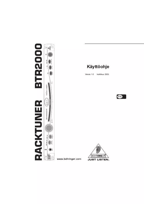 Mode d'emploi BEHRINGER BTR2000