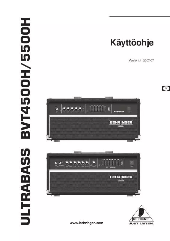 Mode d'emploi BEHRINGER BVT5500H