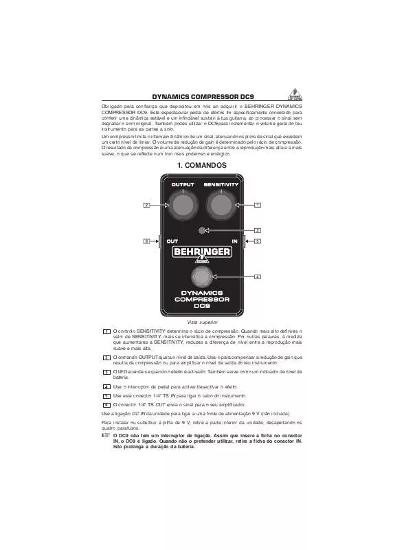 Mode d'emploi BEHRINGER DC9