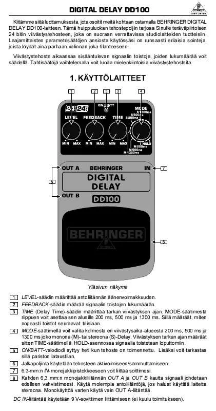 Mode d'emploi BEHRINGER DD100