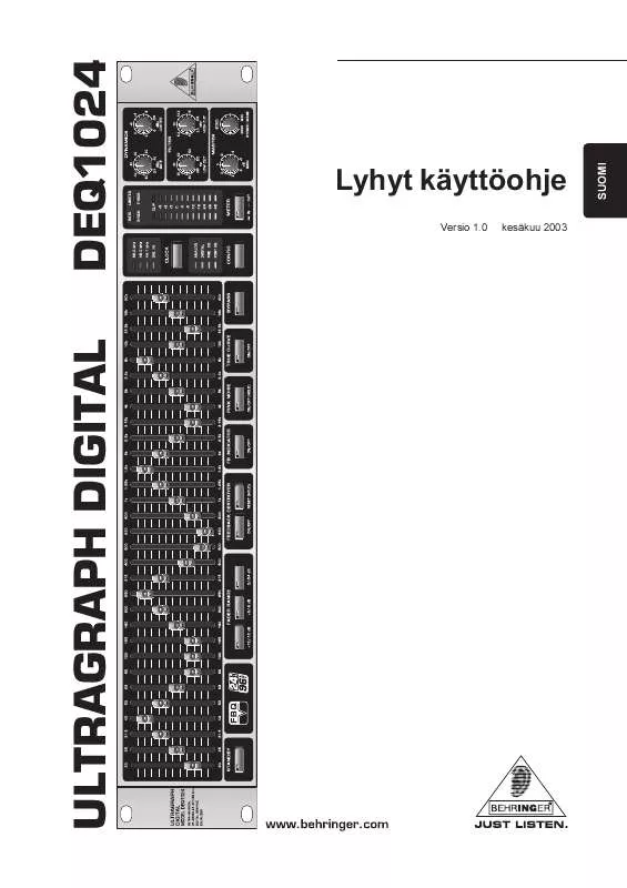 Mode d'emploi BEHRINGER DEQ1024