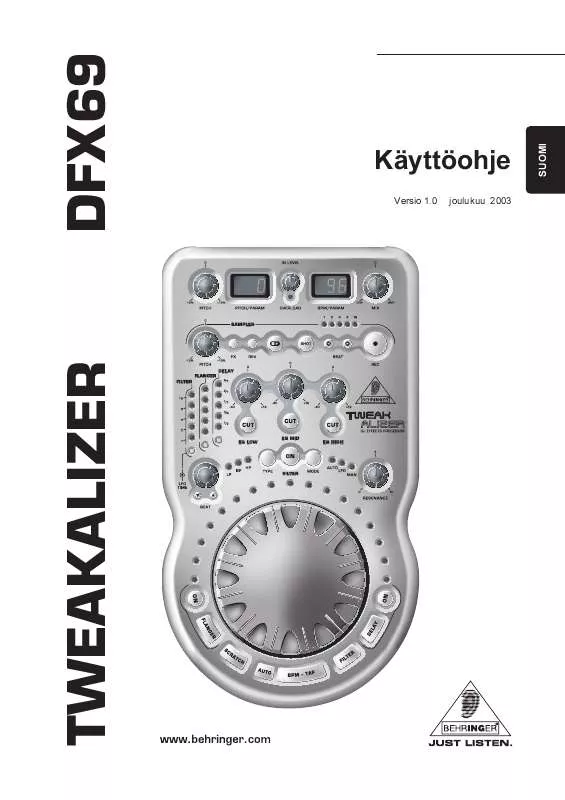 Mode d'emploi BEHRINGER DFX69