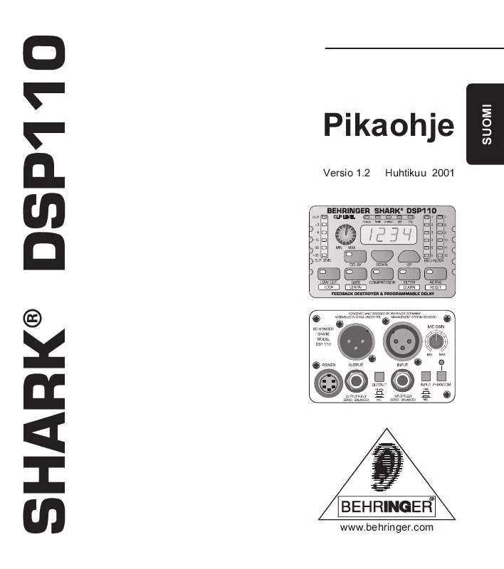 Mode d'emploi BEHRINGER DSP110