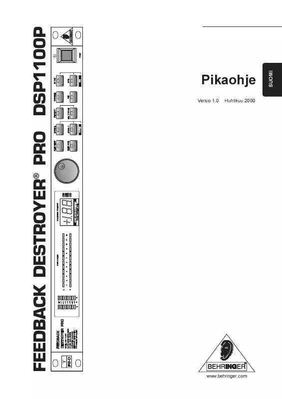 Mode d'emploi BEHRINGER DSP1100P