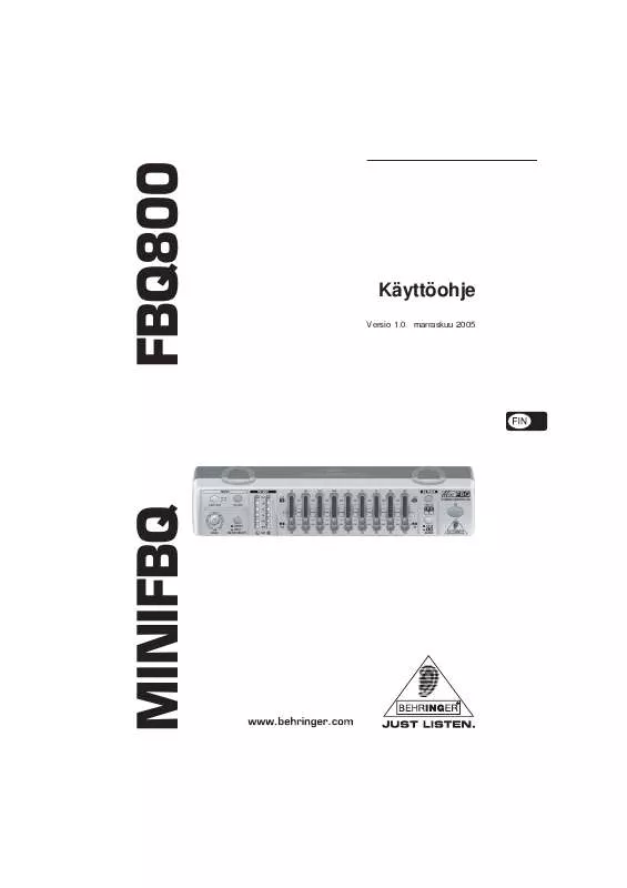 Mode d'emploi BEHRINGER FBQ800