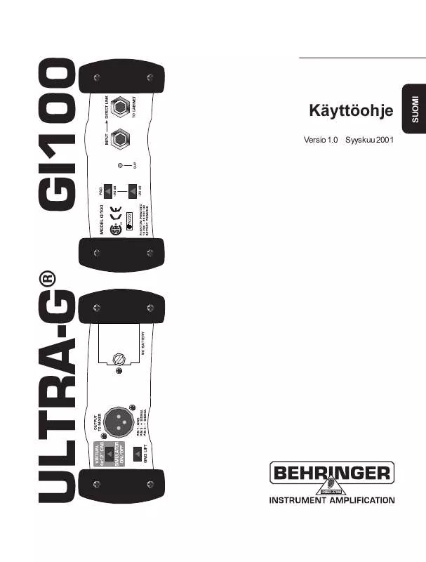 Mode d'emploi BEHRINGER GI100