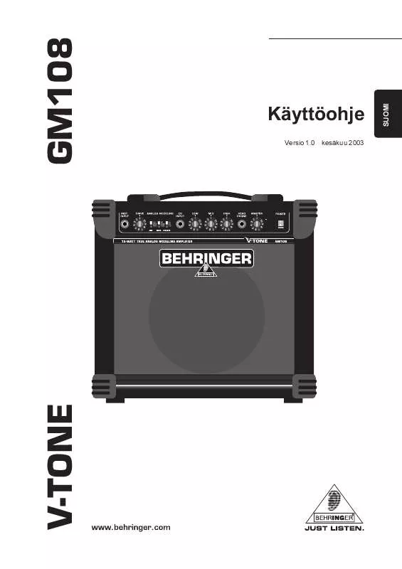 Mode d'emploi BEHRINGER GM108