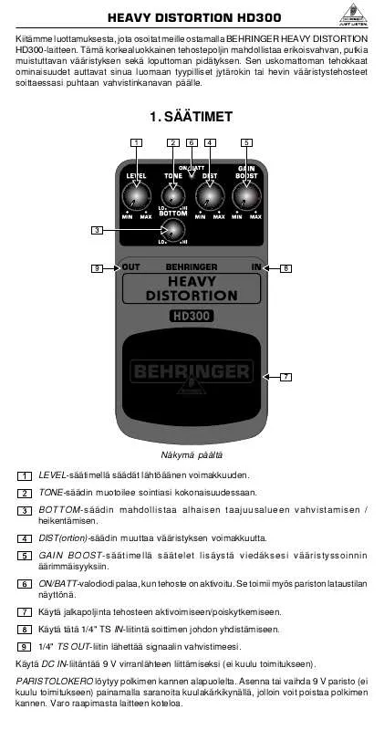 Mode d'emploi BEHRINGER HD300