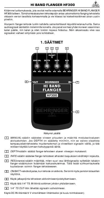 Mode d'emploi BEHRINGER HF300