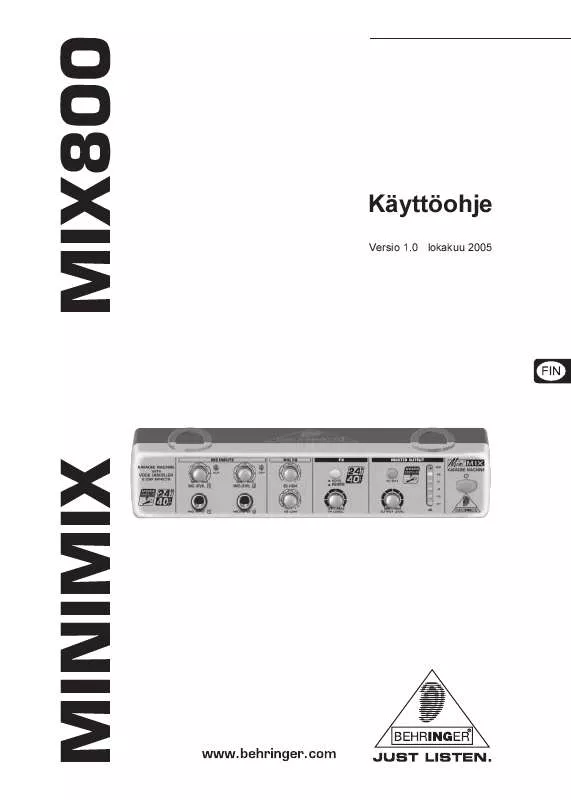 Mode d'emploi BEHRINGER MIX800