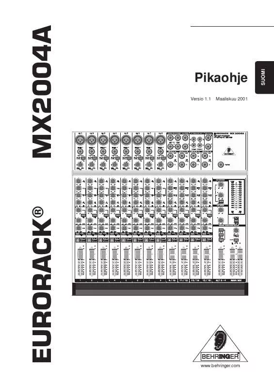 Mode d'emploi BEHRINGER MX2004A