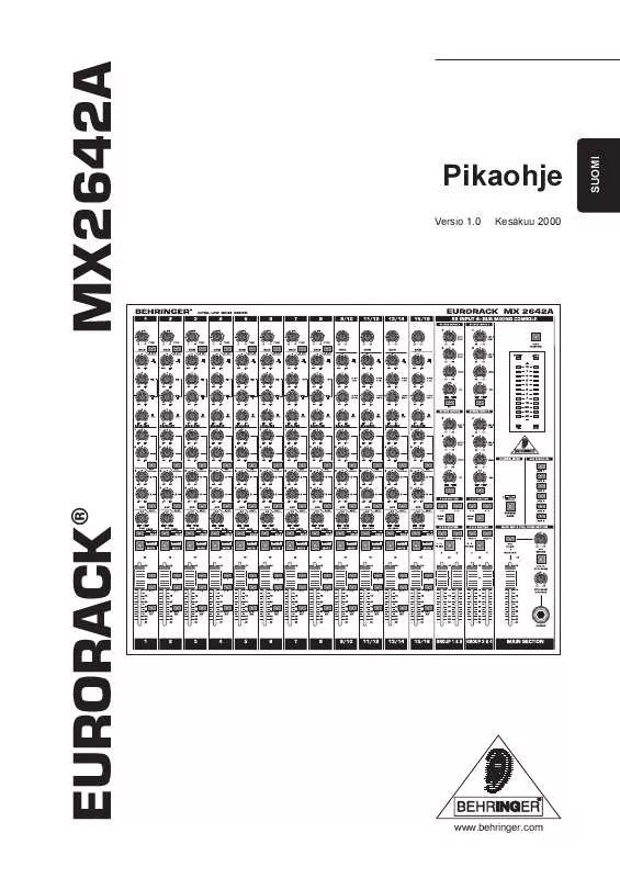 Mode d'emploi BEHRINGER MX2642A