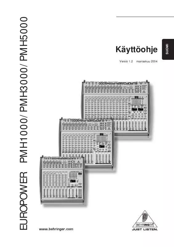 Mode d'emploi BEHRINGER PMH3000