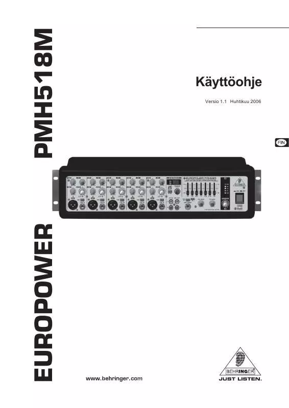 Mode d'emploi BEHRINGER PMH518M