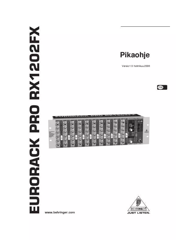 Mode d'emploi BEHRINGER RX1202FX