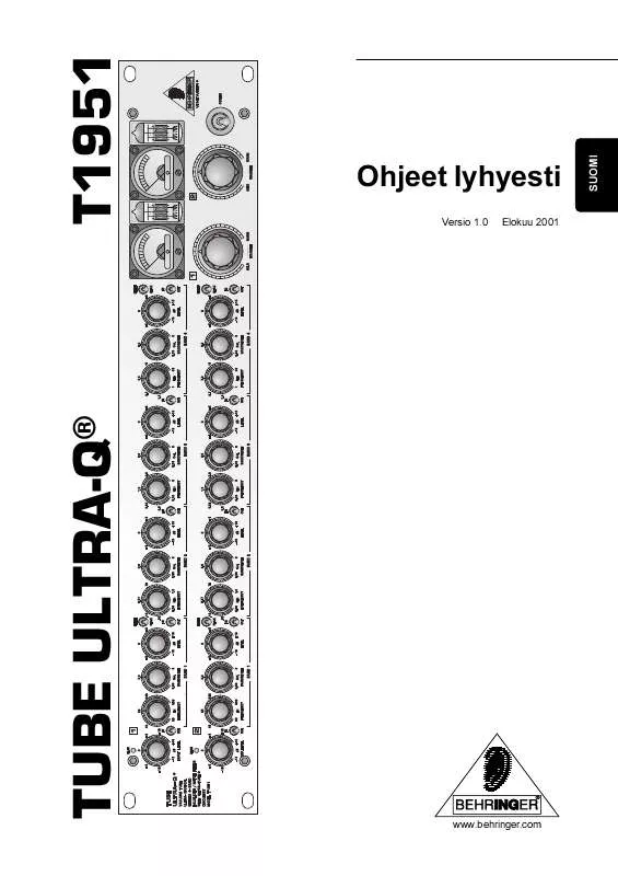 Mode d'emploi BEHRINGER T1951