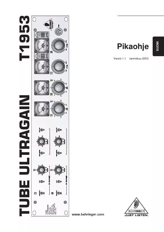 Mode d'emploi BEHRINGER T1953