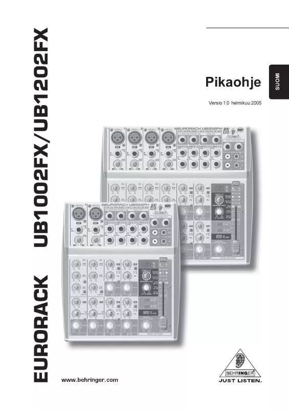 Mode d'emploi BEHRINGER UB1002FX