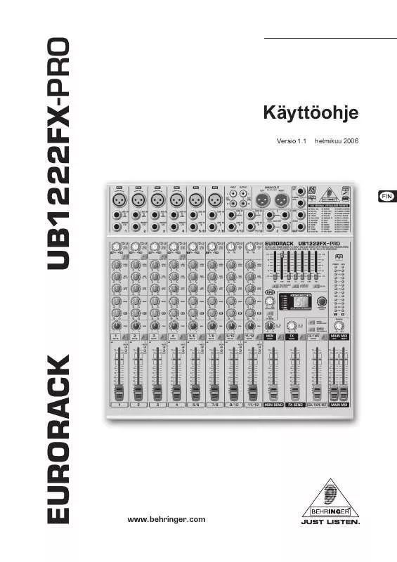 Mode d'emploi BEHRINGER UB1222FX-PRO