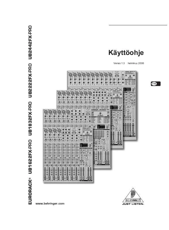 Mode d'emploi BEHRINGER UB1832FX-PRO