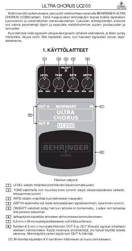 Mode d'emploi BEHRINGER UC200