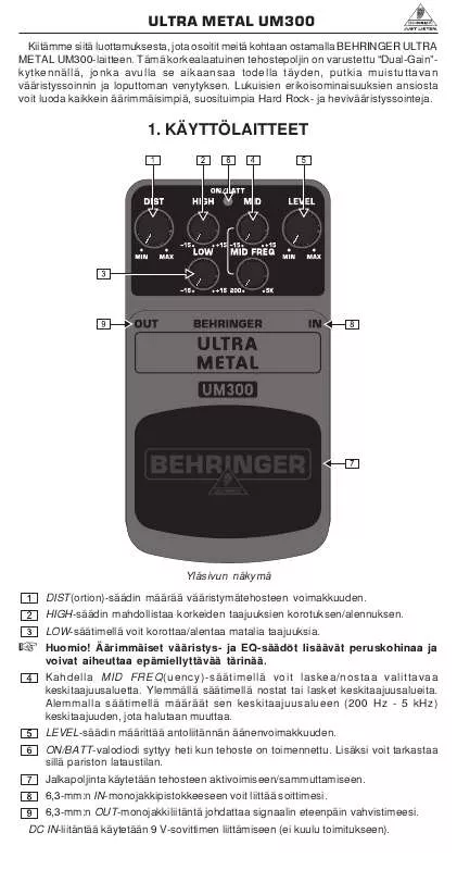 Mode d'emploi BEHRINGER UM300