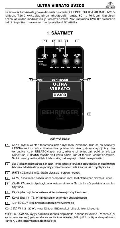 Mode d'emploi BEHRINGER UV300