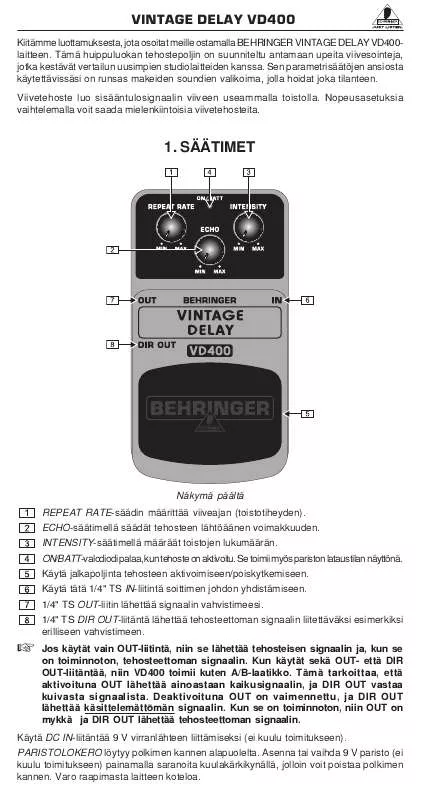 Mode d'emploi BEHRINGER VD400