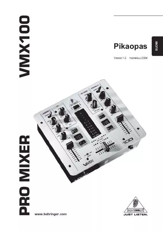 Mode d'emploi BEHRINGER VMX100