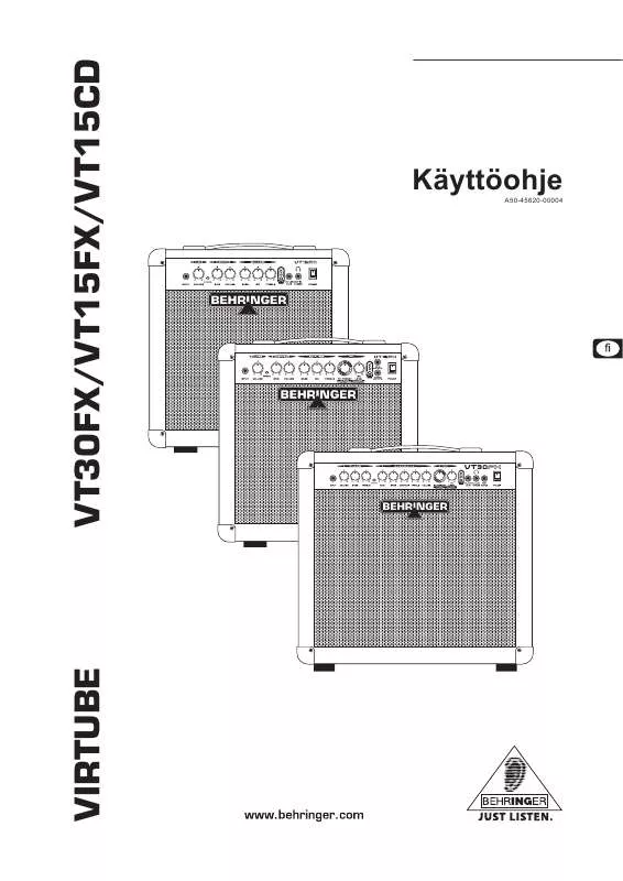 Mode d'emploi BEHRINGER VT15FX