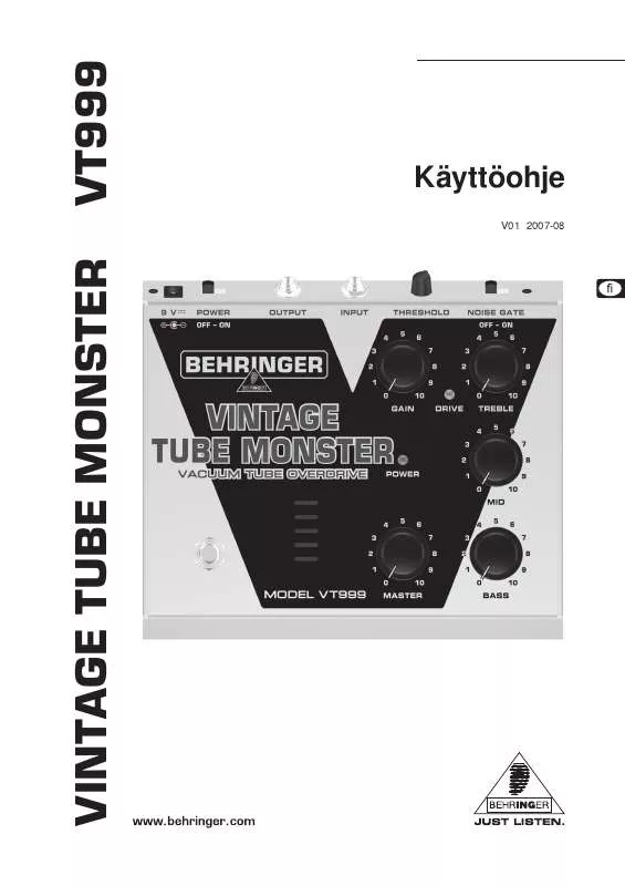 Mode d'emploi BEHRINGER VT999