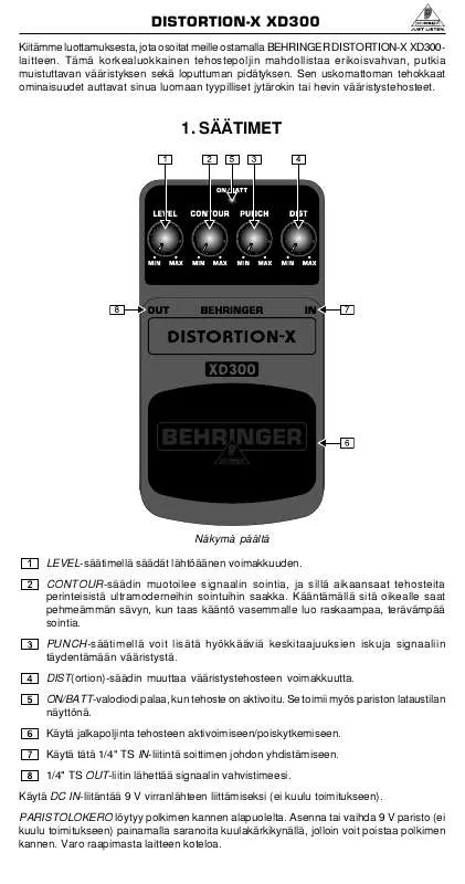 Mode d'emploi BEHRINGER XD300