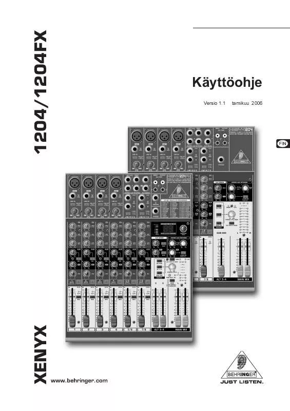 Mode d'emploi BEHRINGER XENYX 1204