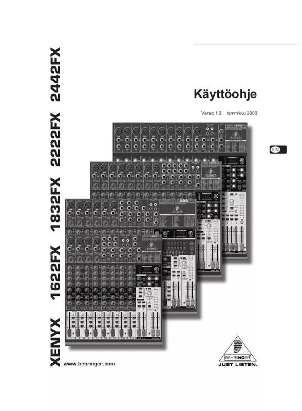 Mode d'emploi BEHRINGER XENYX 1832FX