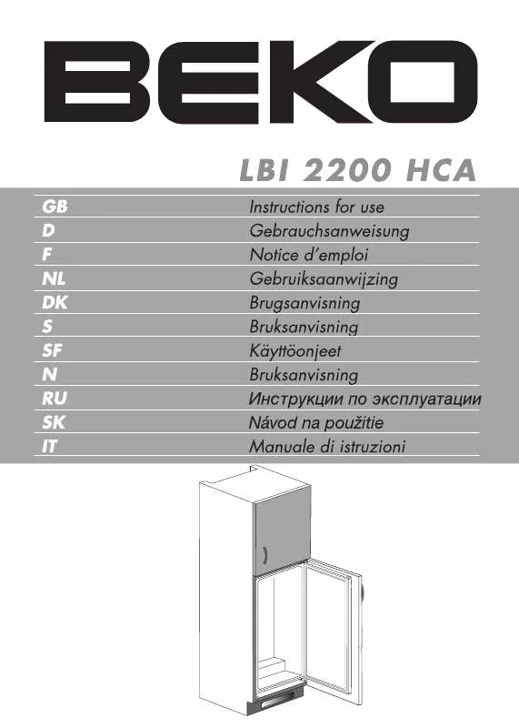 Mode d'emploi BEKO LBI 2200 HCA