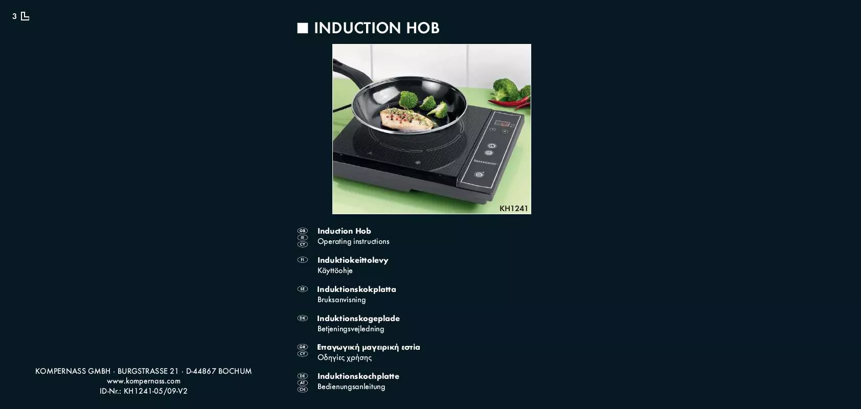 Mode d'emploi BIFINETT KH 1241 INDUCTION HOB