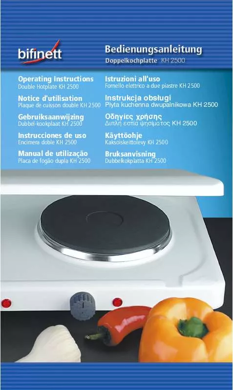 Mode d'emploi BIFINETT KH 2500 DOUBLE HOTPLATE