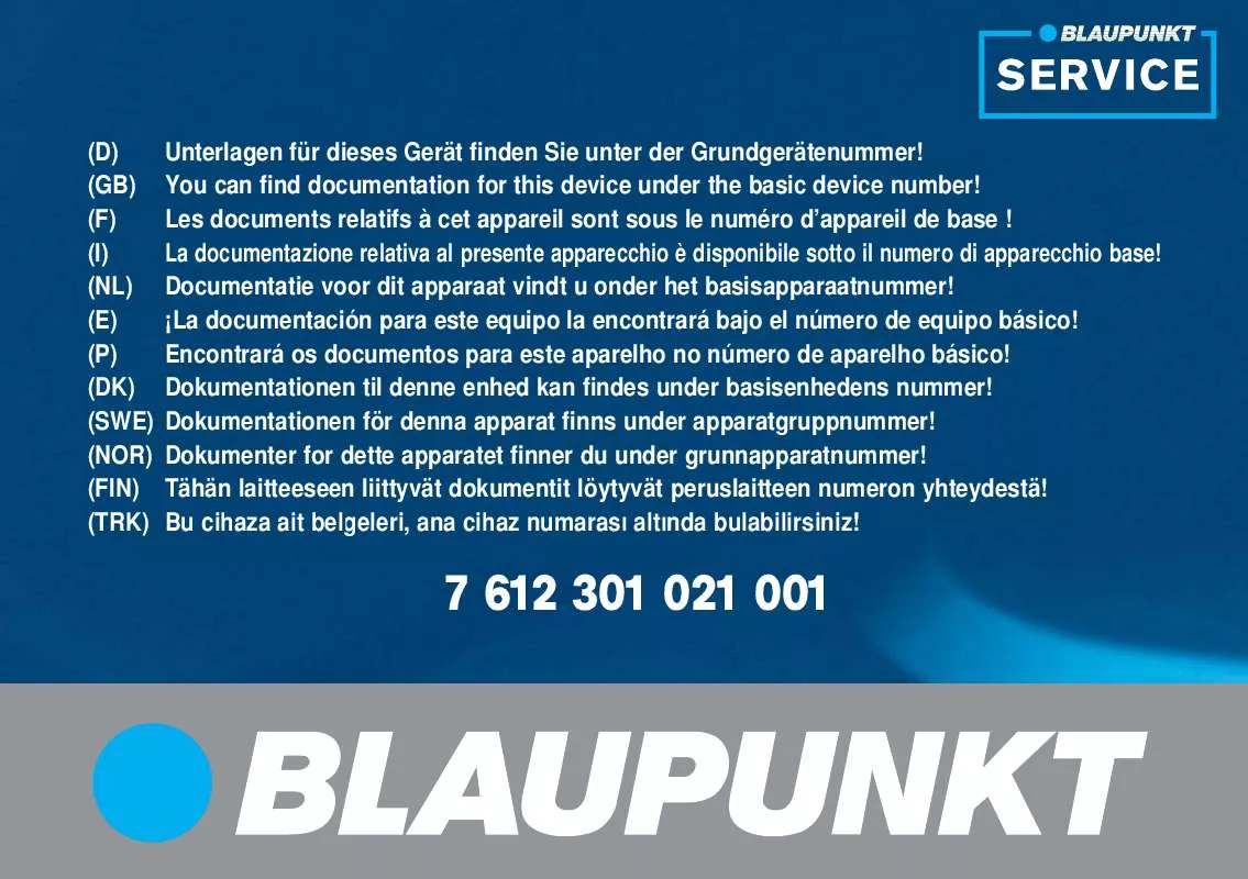 Mode d'emploi BLAUPUNKT TP E EXACT W/W IBERI