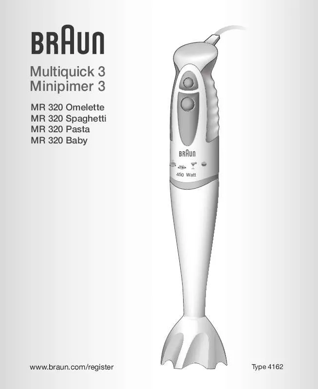 Mode d'emploi BRAUN MR 320 BABY