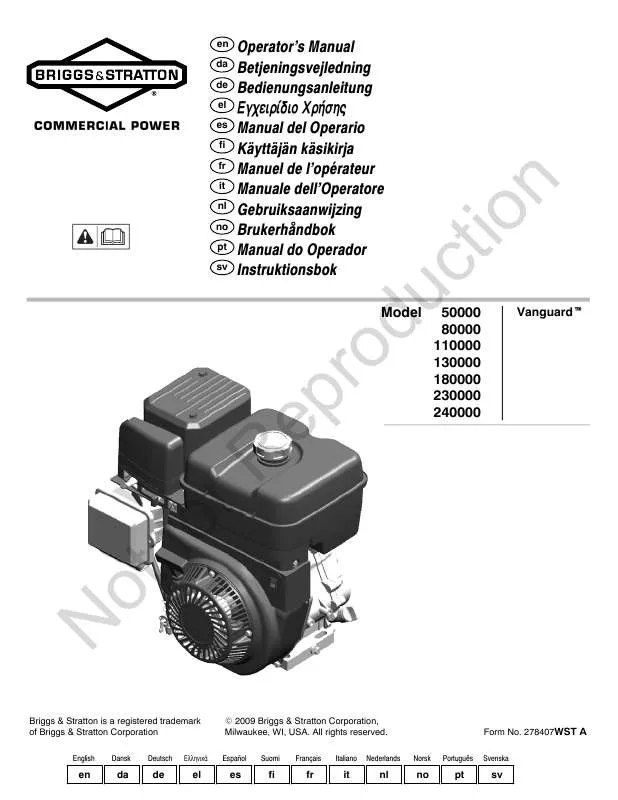 Mode d'emploi BRIGGS & STRATTON 115400