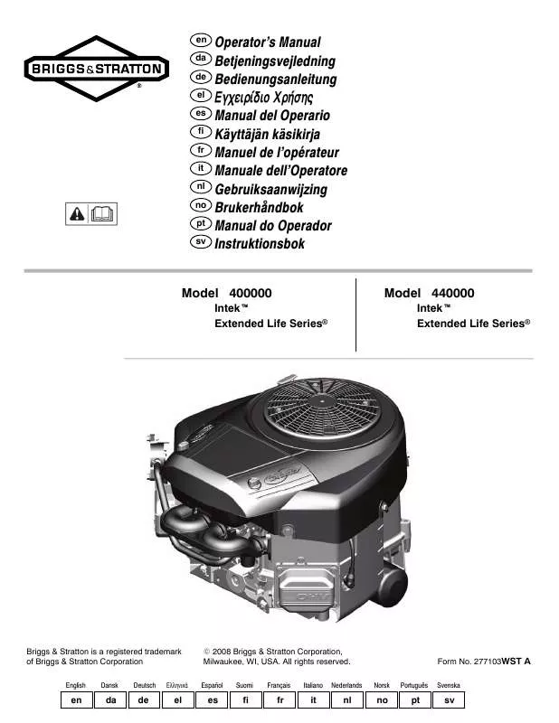 Mode d'emploi BRIGGS & STRATTON 400000 AND 440000