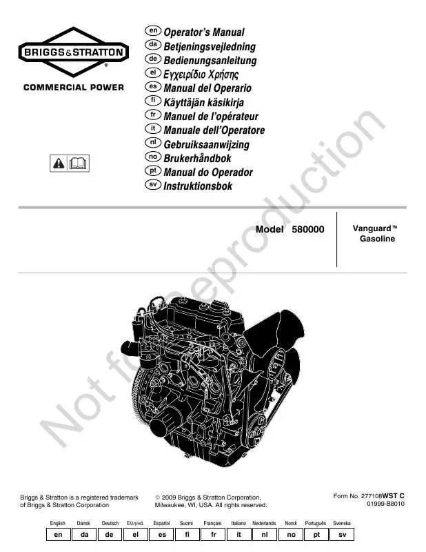 Mode d'emploi BRIGGS & STRATTON 589447