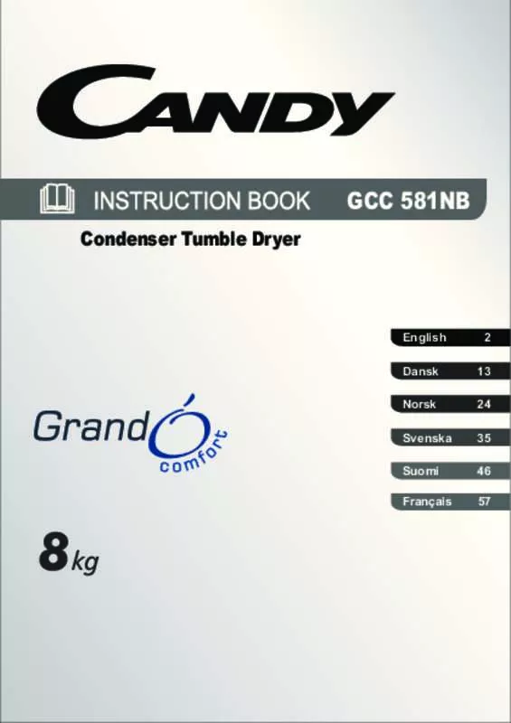 Mode d'emploi CANDY GCC 581 NB-S