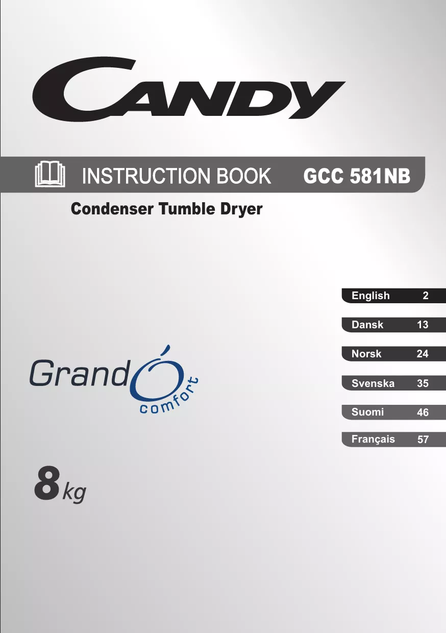 Mode d'emploi CANDY GCC 581NB