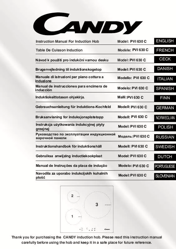 Mode d'emploi CANDY PVI 630 C