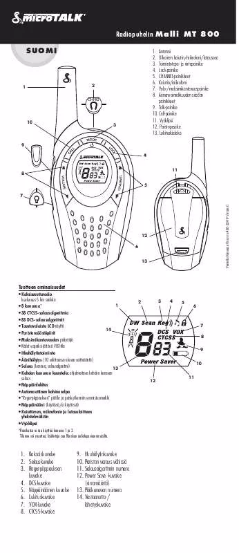 Mode d'emploi COBRA MT 800