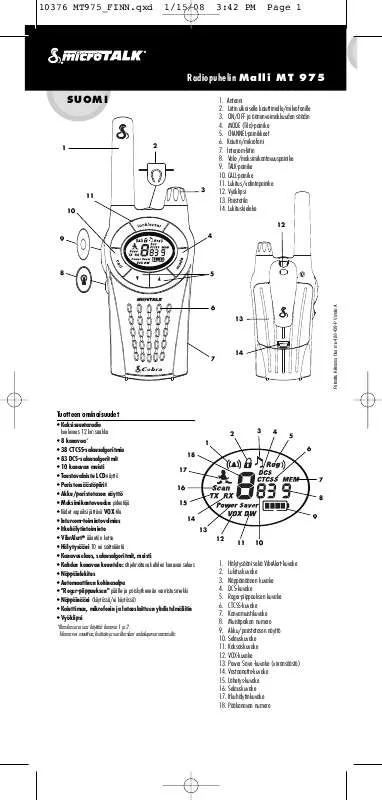 Mode d'emploi COBRA MT 975