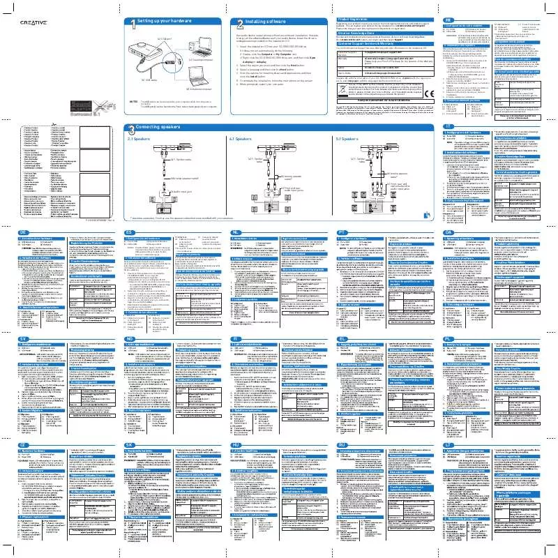 Mode d'emploi CREATIVE SOUND BLASTER X-FI SURROUND 5.1