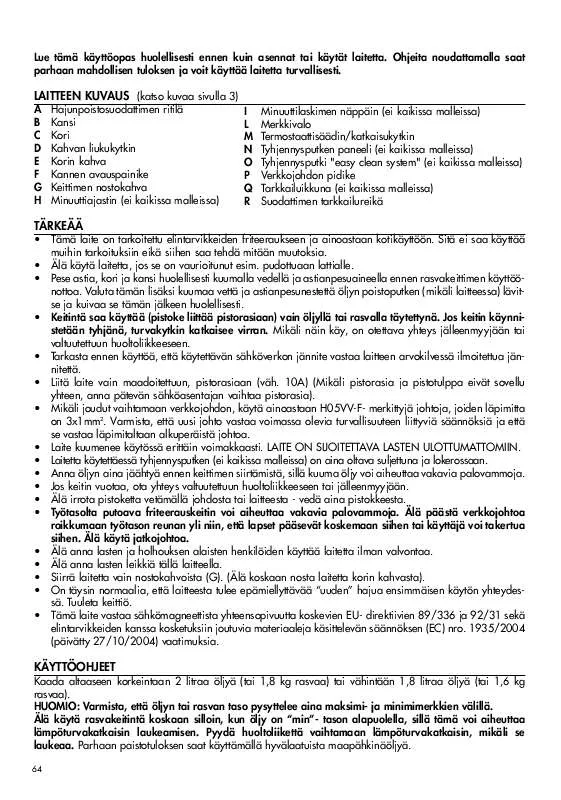 Mode d'emploi DELONGHI F16301