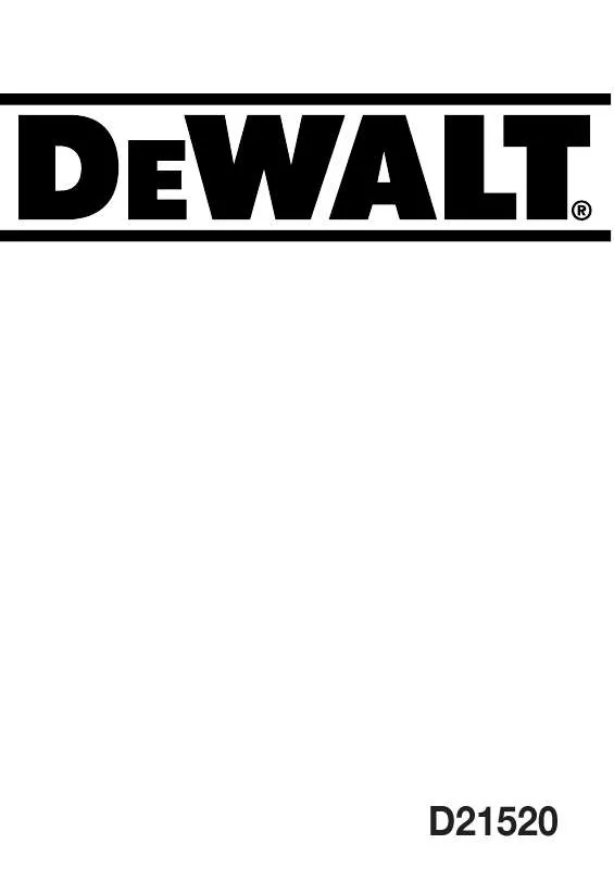 Mode d'emploi DEWALT D21520